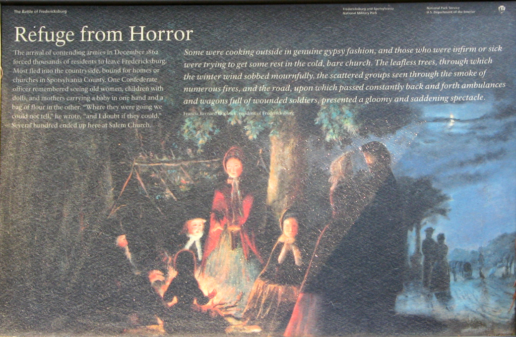 The Refuge from Horror Wayside Marker at Salem Church, near Fredericksburg, Virginia