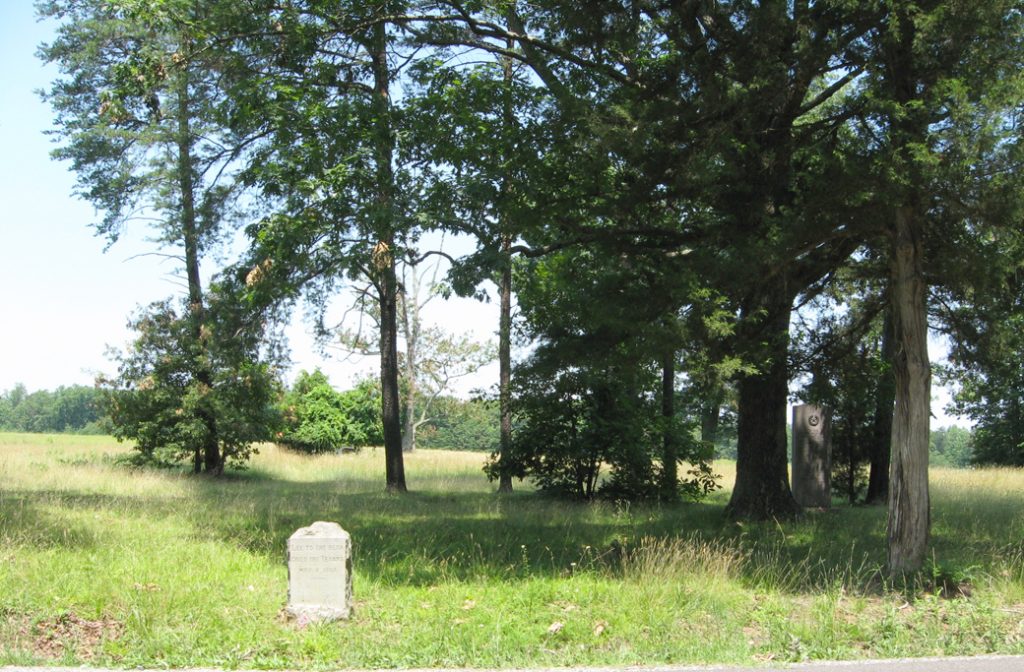 Lee to the Rear and State of Texas monuments on the Wilderness battlefield