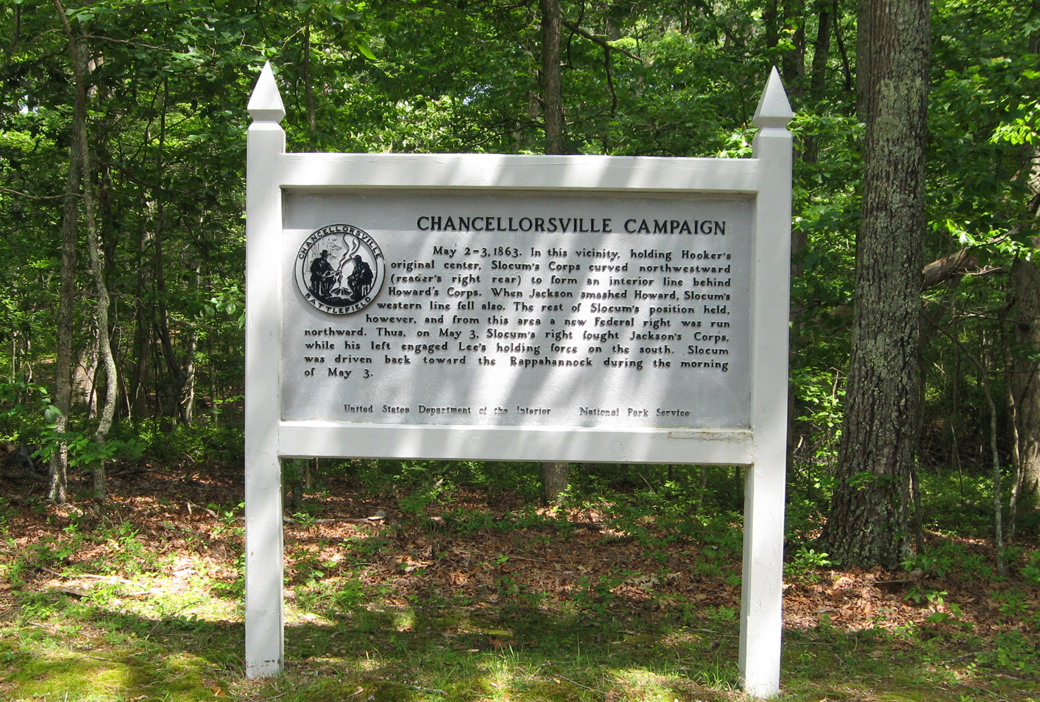 The Chancellorsville Campaign: May 2-3 Slocum's Corps historical marker on the Chancellorsville battlefield