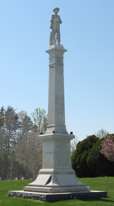 The Confederate Soldiers Monument from the Confederate Cemetery at Spotsylvania Court House