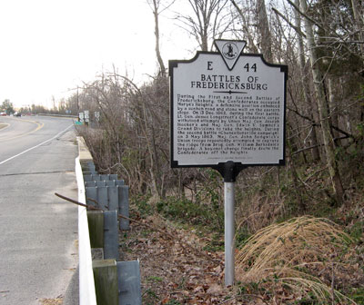Battles of Fredericksburg - E44 Virginia historical marker