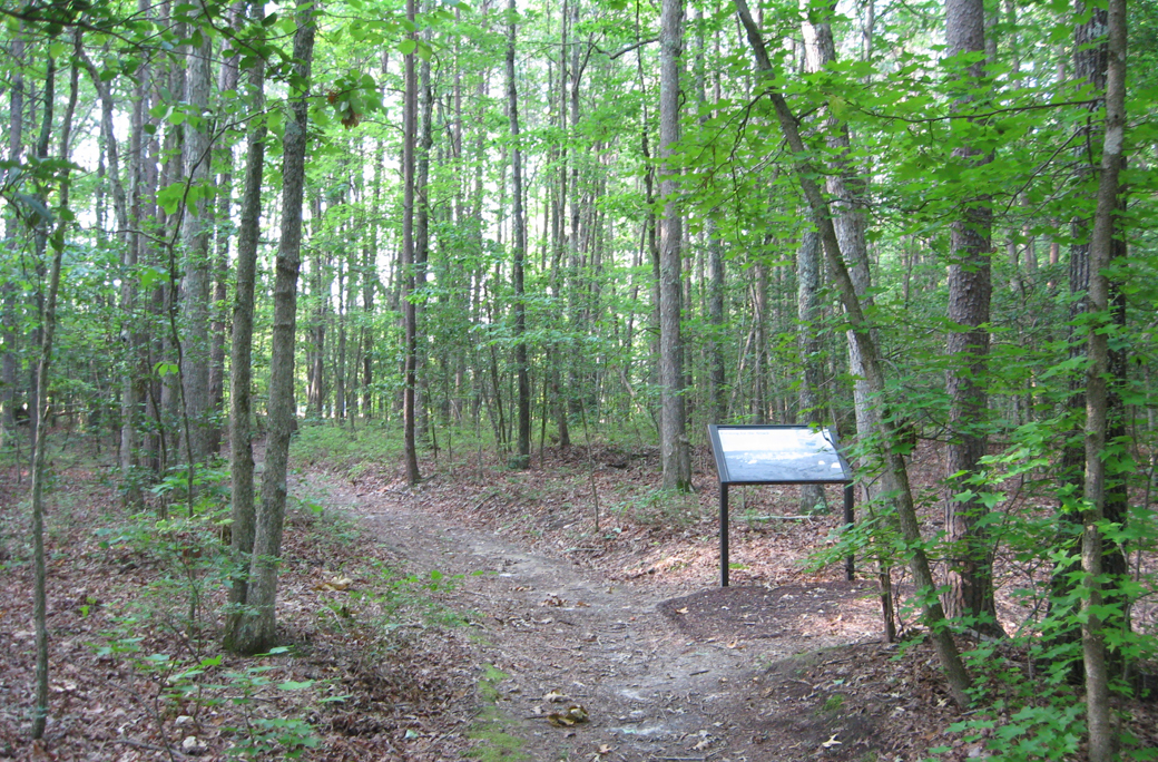 The 'Forming for the Attack' wayside marker at Stop 2 on the Spotsylvania Battlefield