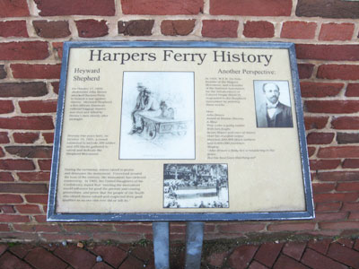 The Harpers Ferry History marker in Harpers Ferry