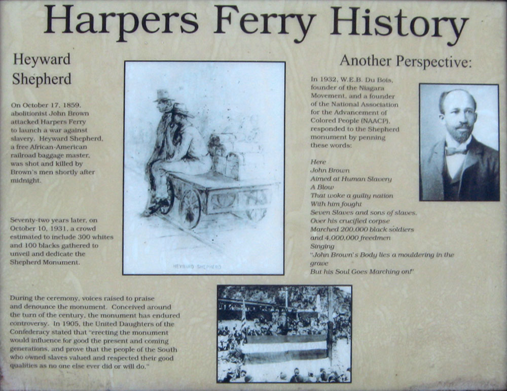 The Harpers Ferry History marker in Harpers Ferry