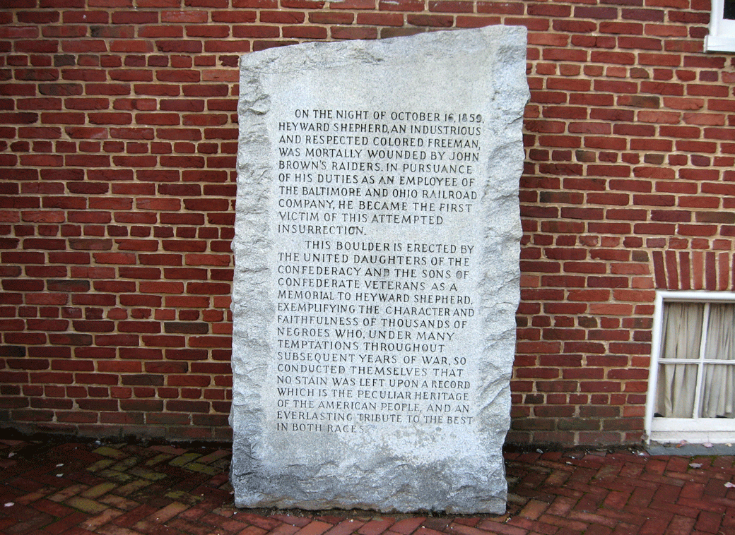 Monument to Heyward Shepherd in Harpers Ferry