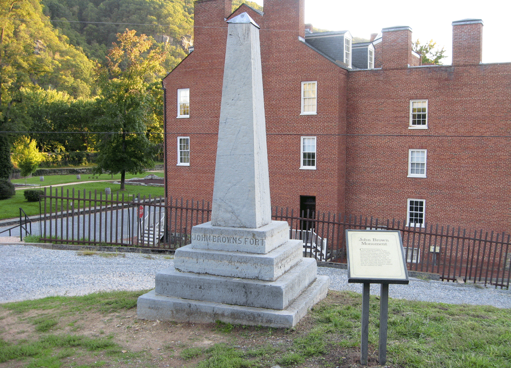 The monument to John Brown's Fort in Harpers Ferry