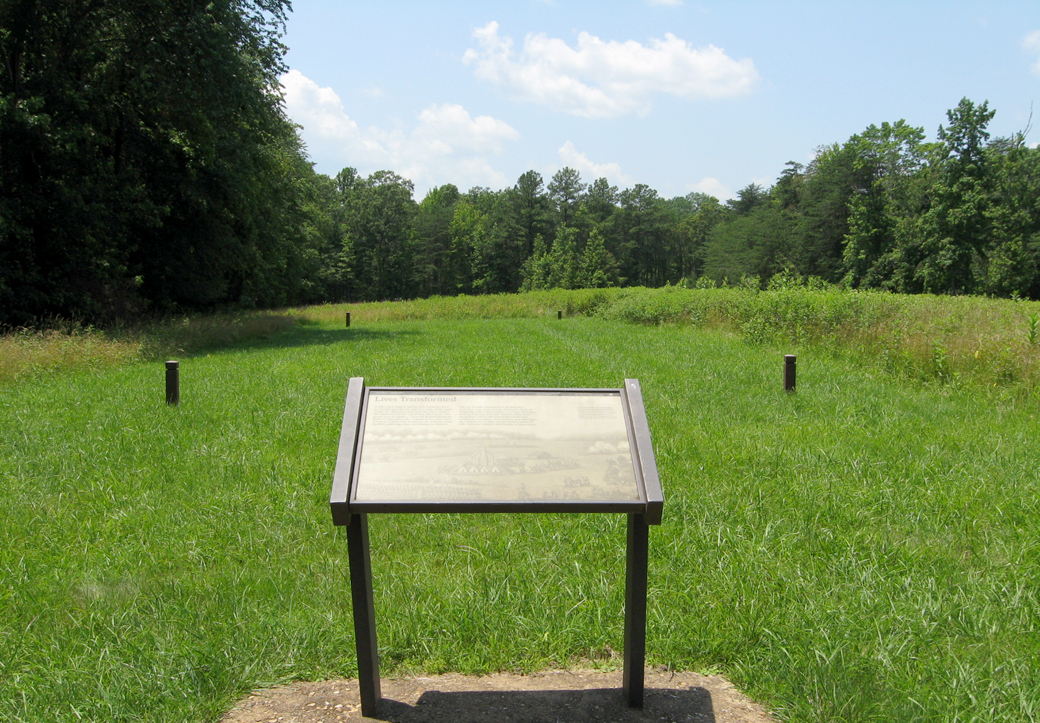 The Lives Transformed wayside marker on the Chancellorsville battlefield