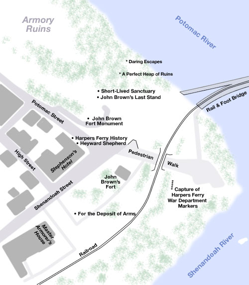 Map of the Lower Town at Harpers Ferry