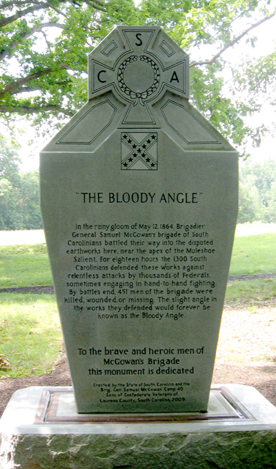 Rear view of the monument to McGowan's South Carolina Brigade on the Spotsylvania battlefield