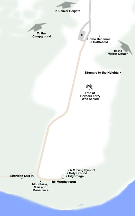 Map of the Murphy Farm area on the Harpers Ferry battlefield