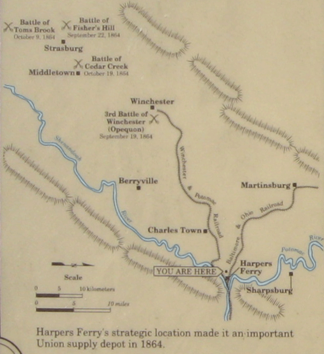Closeup from the Protecting the Supply Lines wayside marker on the Harpers Ferry battlefield