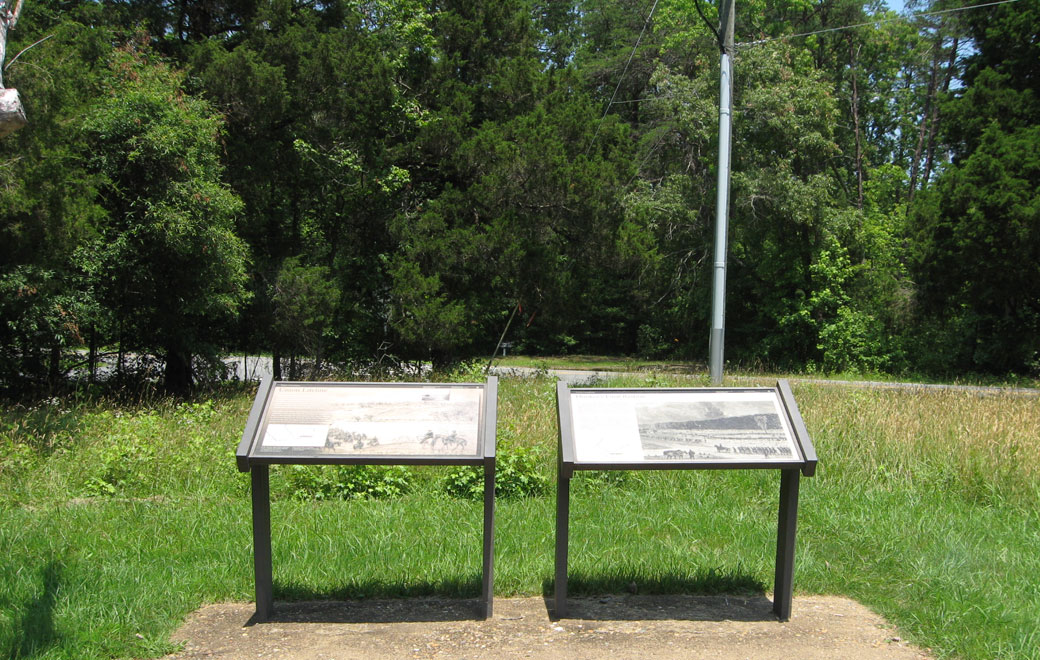 The Union Lifeline and Hooker's Final Bastion wayside markers on the Chancellorsville battlefield