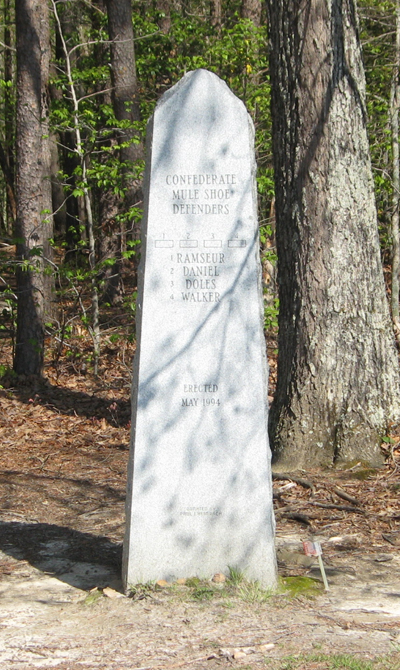The east side of the Upton's Charge monument on the Spotsylvania battlefield