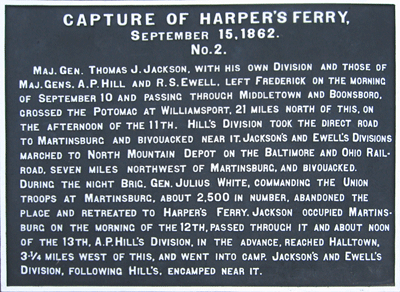 Marker 2 of a Group of five War Department markers on the Capture of Harpers Ferry