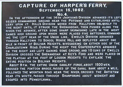 Marker 4 of a Group of five War Department markers on the Capture of Harpers Ferry