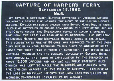 Marker 5 of a Group of five War Department markers on the Capture of Harpers Ferry
