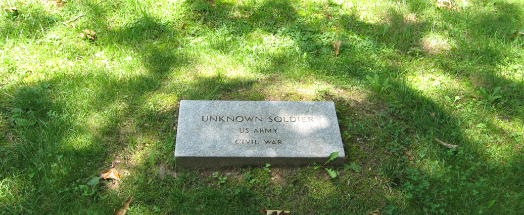 The grave of an unknown United States soldier near the Visitor Center on the Chancellorsville monument