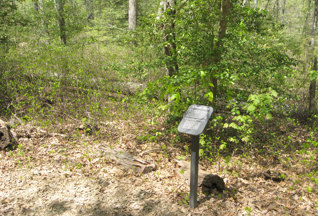 The "A Deadly Delay" trailside marker on the Cold Harbor battlefield
