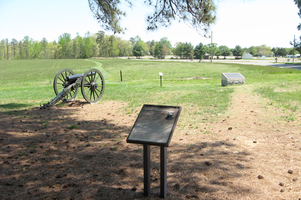 The "Read's Battalion " wayside marker on the Cold Harbor battlefield