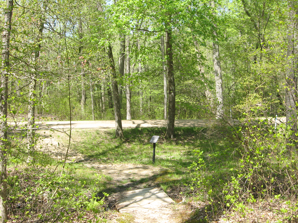 The Waters Ran Red trailside marker on the Cold Harbor battlefield