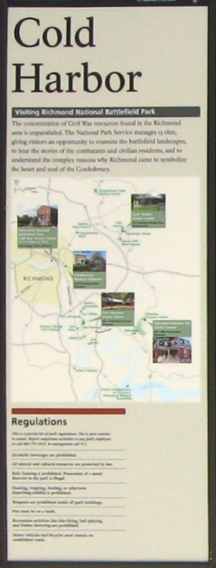 Left panel from the Cold Harbor Orientation Display outside the Cold Harbor Visitor Center