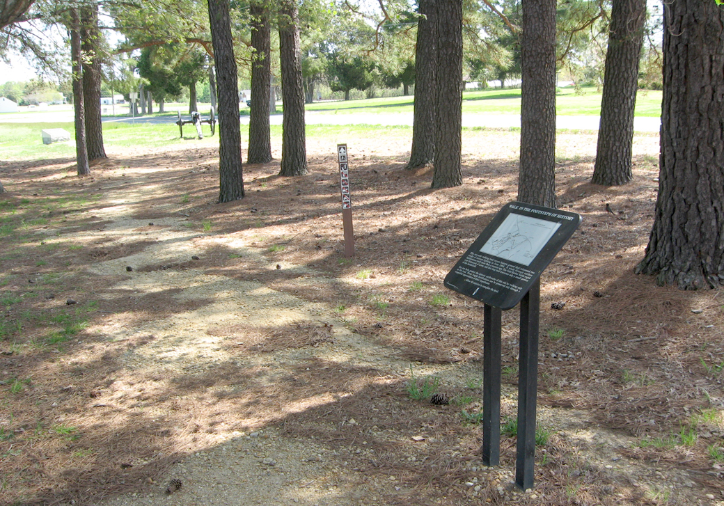 Walk in the Footsteps of History trailside marker
