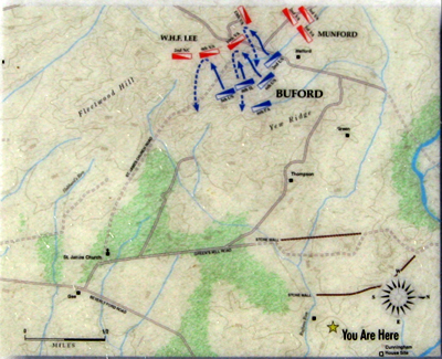 Map from the Ronney Lee's Fighting Retreat wayside marker on the Brandy Station battlefield