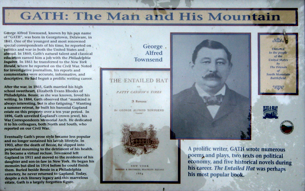 GATH: The Man And His Mountain wayside marker at Crampton's Gap, Maryland