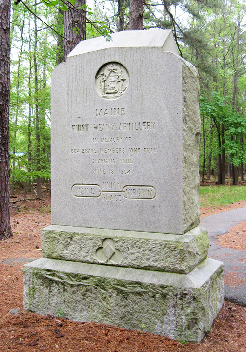 Monument to the 1st Maine Heavy Artillery Regiment on the Petersburg National Battlefield