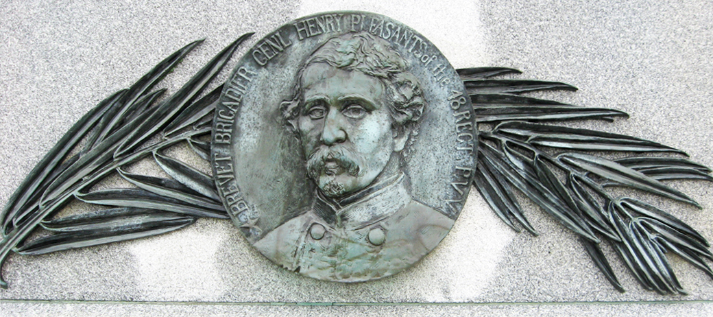 Detail from the monument to the 48th Pennsylvania Volunteer Infantry Regiment at Petersburg, Virginia
