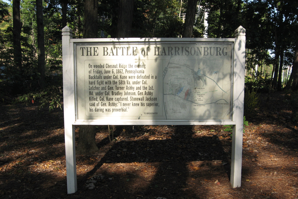 The Battle of Harrisonburg historical marker in Harrisonburg, Virginia