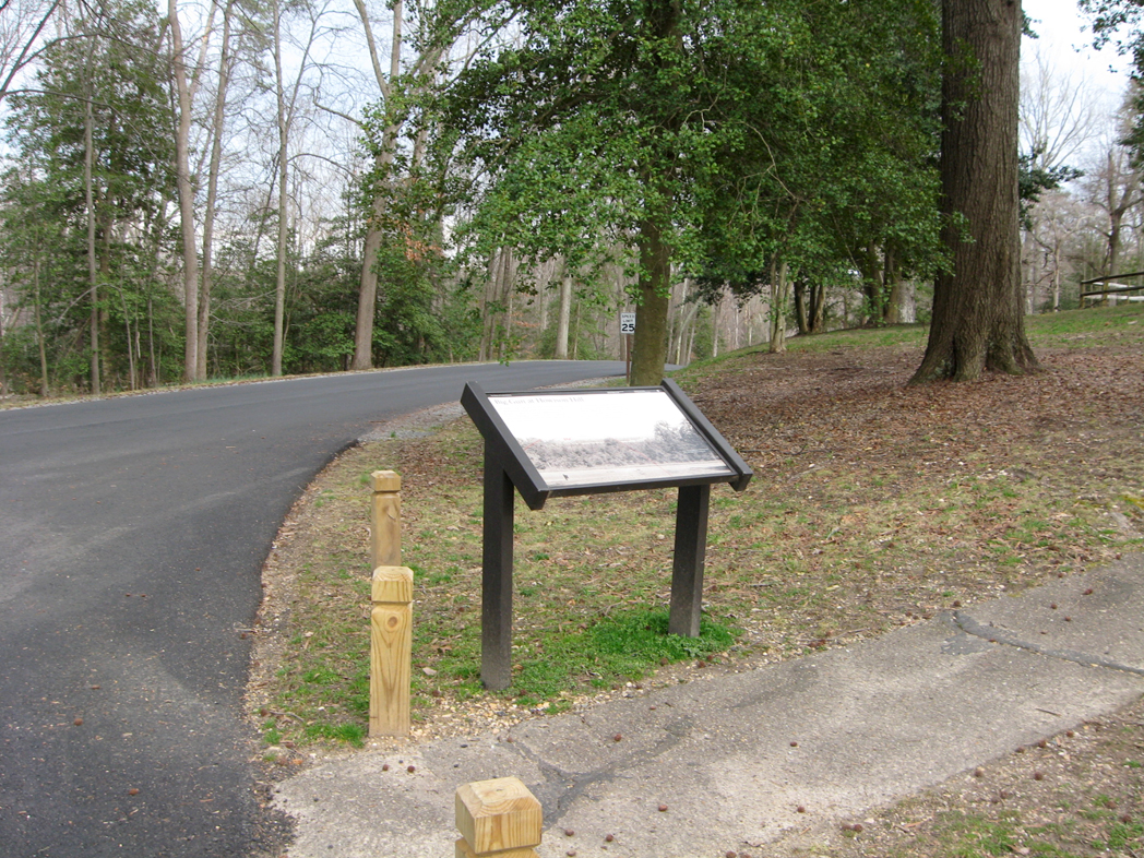 Big Gun At Howison Hill wayside marker on the Fredericksburg battlefield