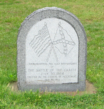 monument to the 100th Anniversary of the Battle of the Crater on the Petersburg National Battlefield