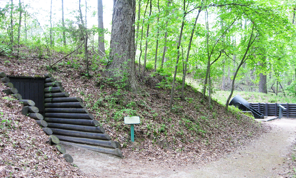 Replica of the mortar "Dictator" and its magazine at Petersburg National Battlefield