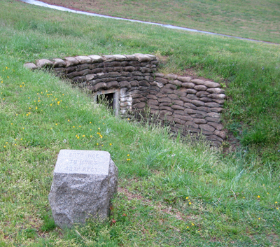 The 'Entrance to Mines' monument on the Petersburg National Battlefield