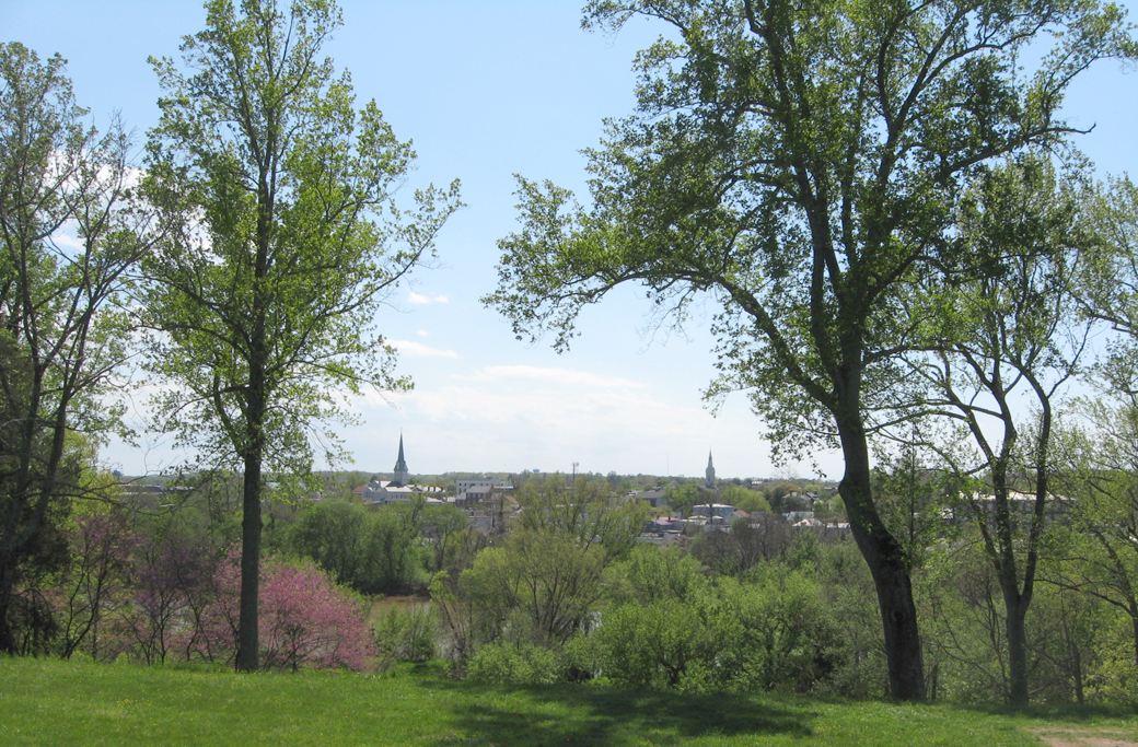 View of Fredericksburg, Virginia from the terrace of Chatham Manor across the Rappahannock River