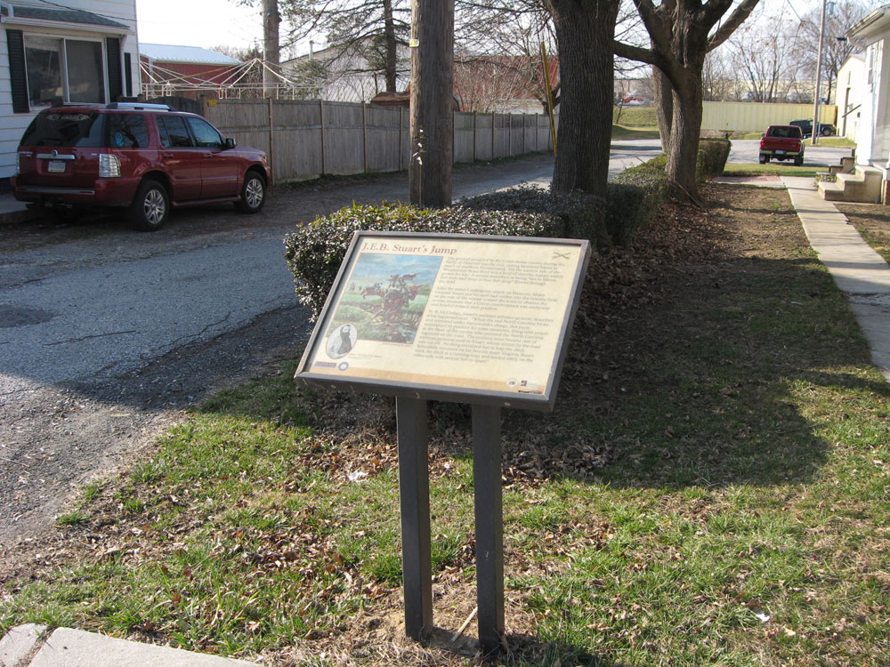 J.E.B. Stuart's Jump wayside marker in Hanover, Pennsylvania