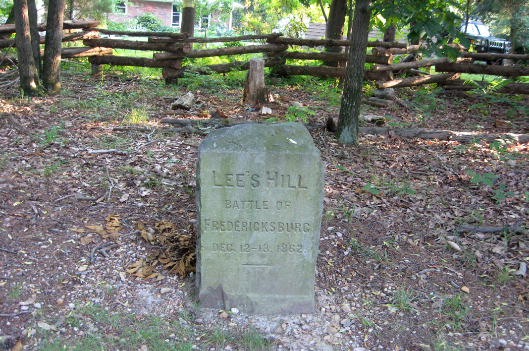 The Lee's Hill monument on the Fredericksburg battlefield