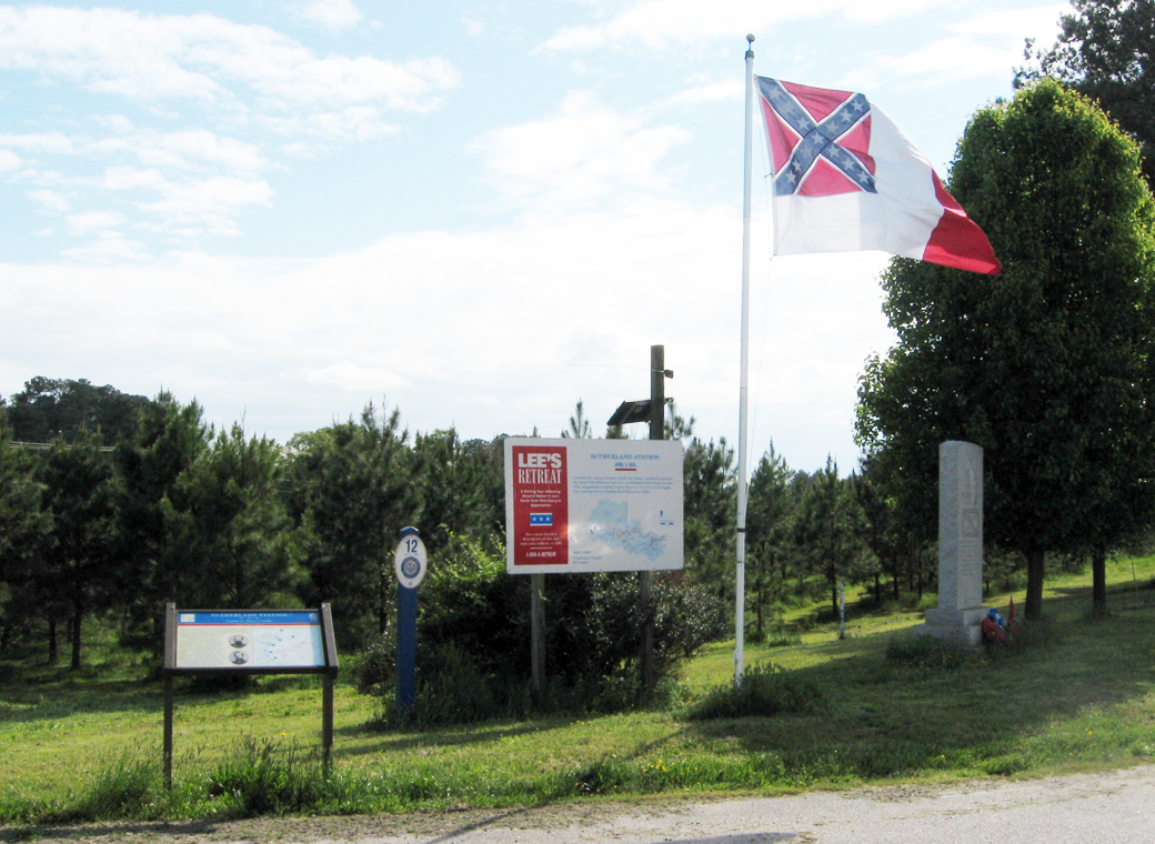 Civil War Monuments and markers at Sutherland, Virginia