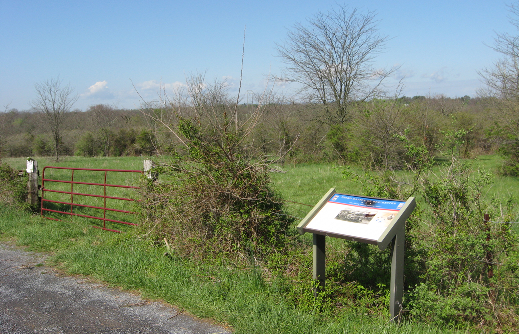 The Stephenson Depot - "One glittering mass of sabres” wayside marker near Winchester, Virginia