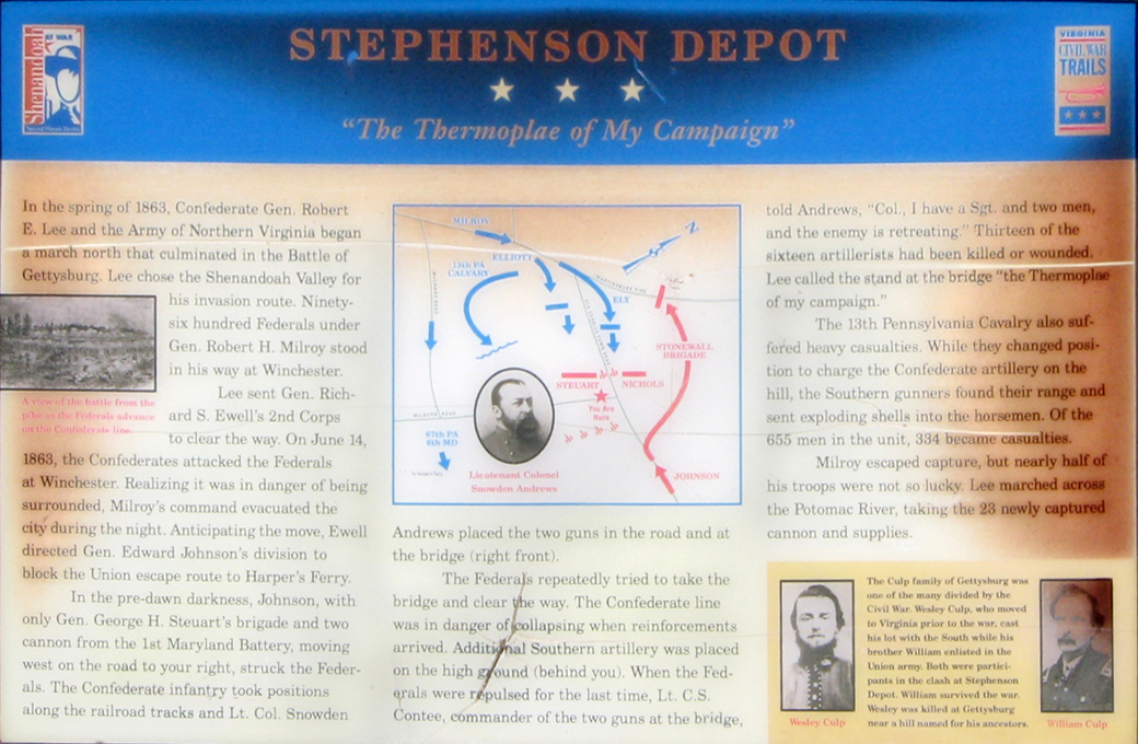Stephenson Depot - "The Thermopylae of my campaign” wayside marker