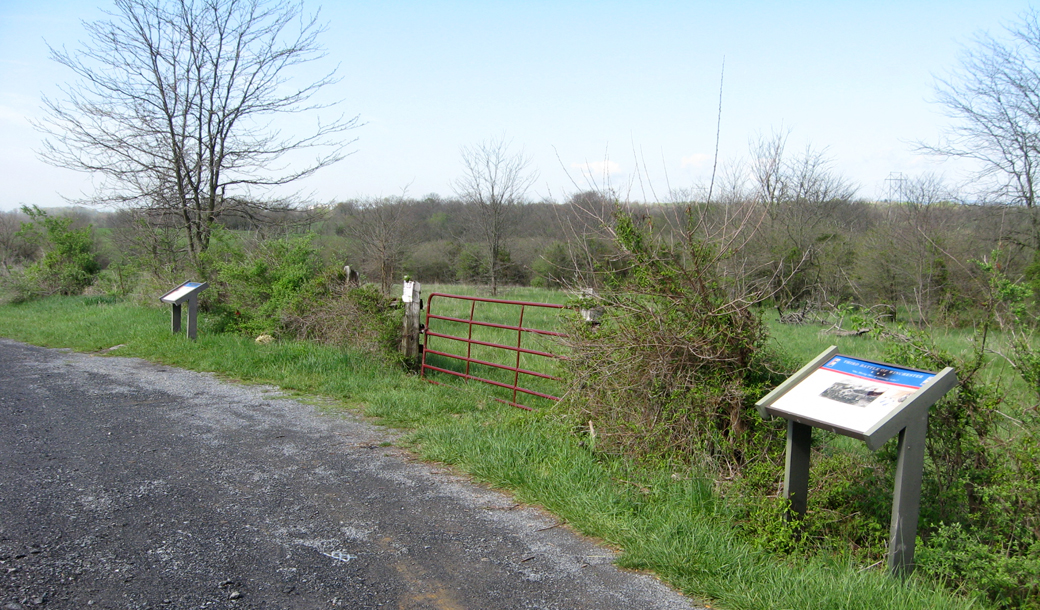 The Stephenson Depot - "The Thermopylae of my campaign” and One Moving Mass of Glittering Sabers wayside markers near Winchester, Virginia