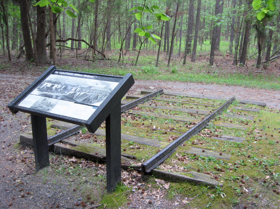 'The United States Military Railroad' wayside marker at Petersburg National Battlefield