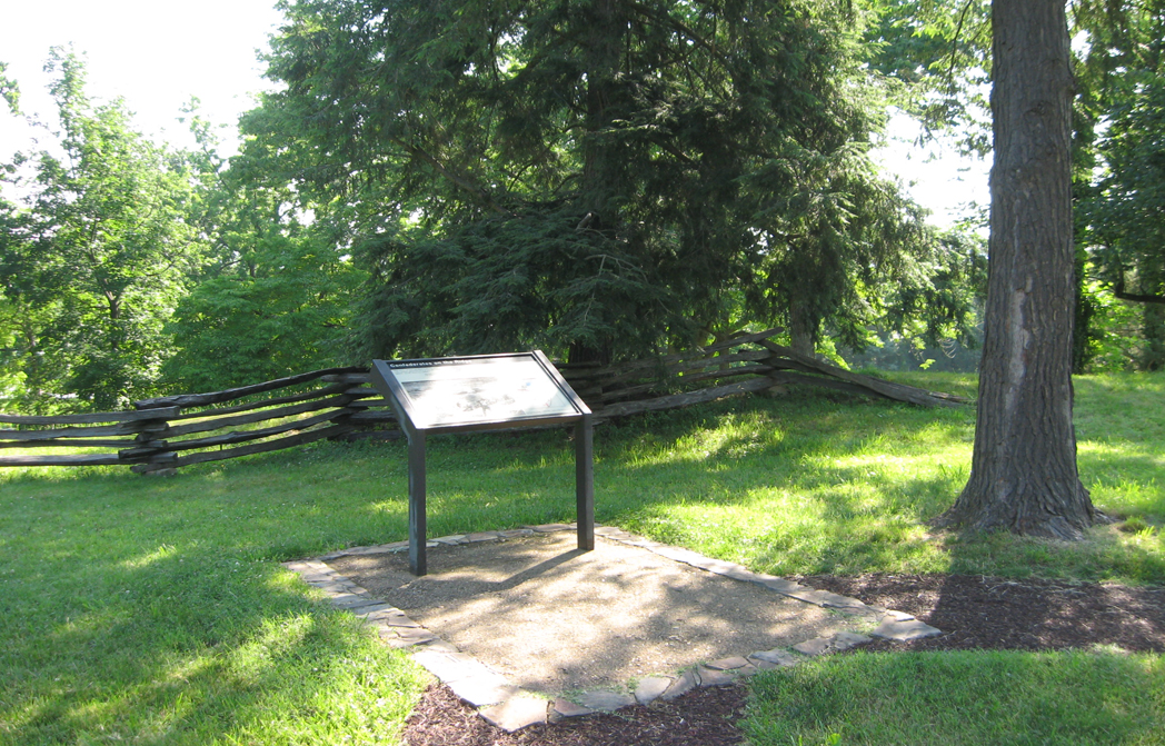 Confederates on the Ridge wayside marker on the Fredericksburg battlefield