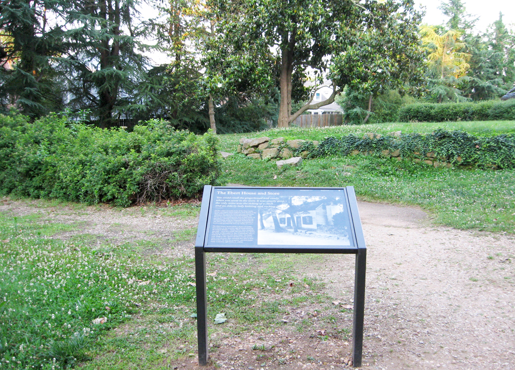 Ebert House and Store wayside marker on the Fredericksburg battlefield