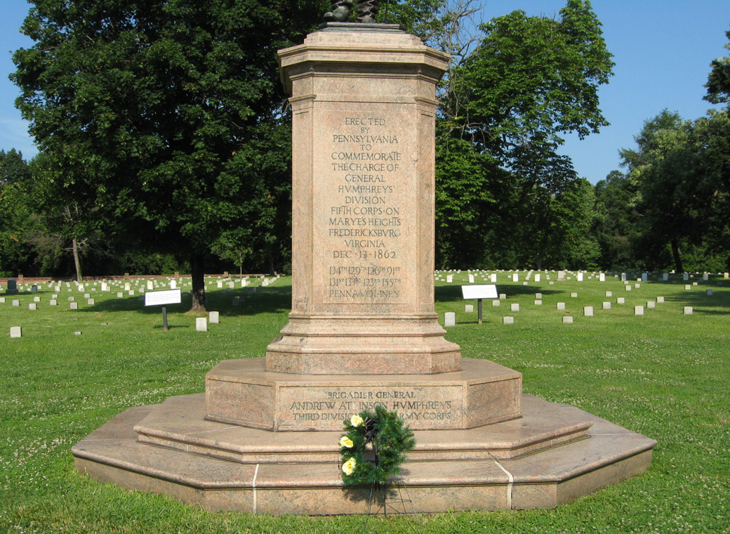 Detail from the base of the Monument to Union Major General Andrew Atkinson Humphreys on the Fredericksburg battlefield