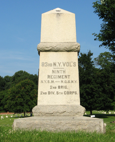 Monument to Col. Joseph A. Moesch on the Fredericksburg battlefield