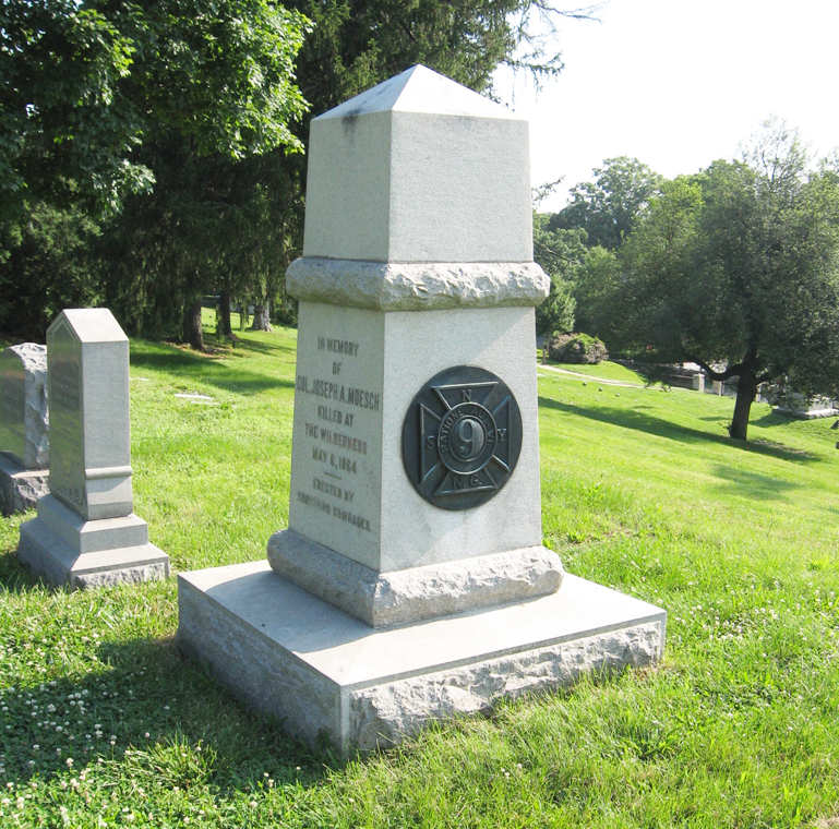 Monument to Col. Joseph A. Moesch on the Fredericksburg battlefield