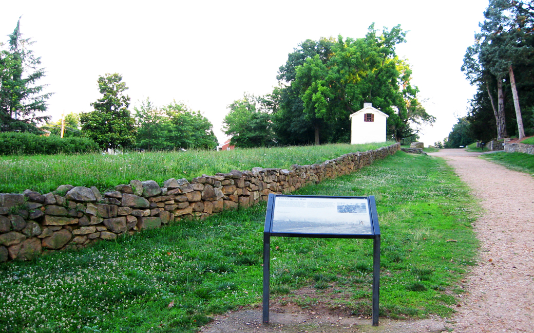 The Original Wall wayside marker on the Fredericksburg battlefield