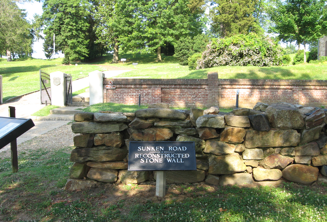 Entrance to the Sunken Road outside the Visitor Center at Fredericksburg